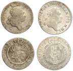 Poland 4 Groszy 1766 & 1767 FS Stanislaus Augustus(1764–1795). Averse: Crowned bust right. Reverse: Crowned; round 4-fold arms within sprigs. Silver. ...