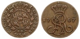 Poland 1 Grosz 1787 EB GROSSUS. Stanislaus Augustus(1764-1795). Averse: Crowned SAR monogram divides date. Reverse: Crowned; 4-fold oval arms within s...