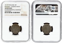 Poland 10 Fenigow 1917FF Stuttgart. Averse: Value. Reverse: Crowned eagle with wings open. Iron. Legend away from edge. Y 6. Parchimowicz 6a. NGC AU D...