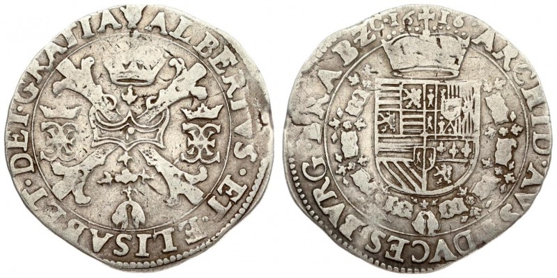 Spanish Netherlands BRABANT 1/2 Patagon 1616 Antwerp. Albert & Isabella. (1612-1...