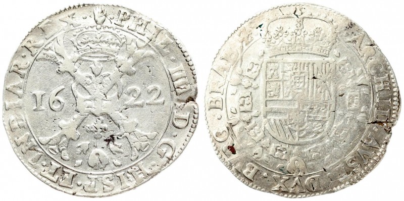 Spanish Netherlands BRABANT 1 Patagon 1622 Antwerp. Philip IV(1621-1665). Averse...