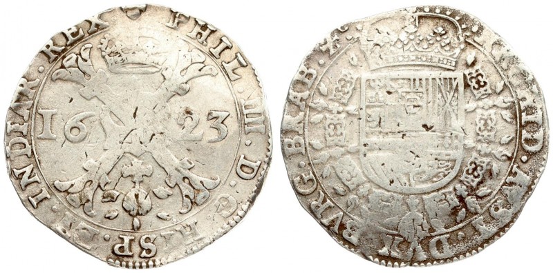 Spanish Netherlands BRABANT 1 Patagon 1623 Brussels. Philip IV(1621-1665). Avers...