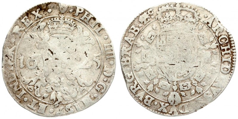 Spanish Netherlands BRABANT 1/2 Patagon 1625 Antwerp. Philip IV (1621-1665). Ave...