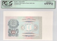 Estonia 10 Krooni 1940 Banknote Progress Proof Full Color SCWPM#68p. PCGS 65 PPQ Gem New