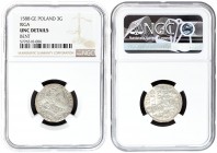 Latvia 3 Groszy 1588 Riga. Sigismund III Vasa (1587-1632) - the city of Riga 1588; small king's head (crown with rosette).Silver. Iger R.88.1.a. NGC U...