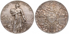 Latvia Medal commemorating the 700th anniversary of Riga (1201-1901). Presenting the fate of the city on the reverse; including the times when it was ...