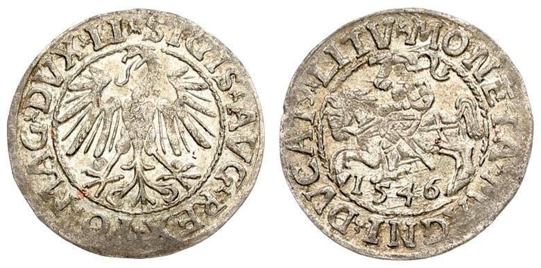 Lithuania 1/2 Grosz 1546 Vilnius. Sigismund II Augustus (1545-1572) - Lithuanian...