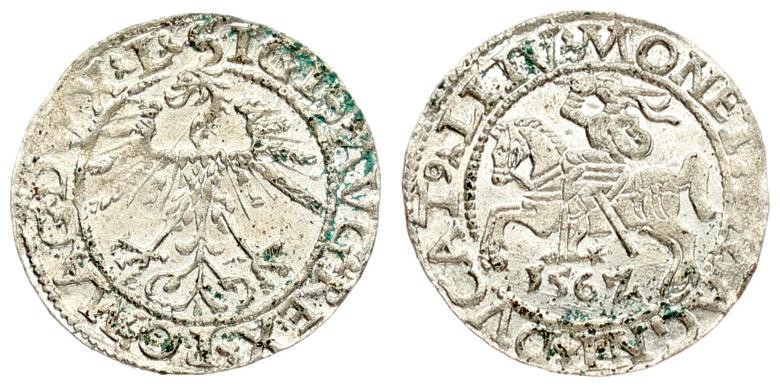 Lithuania 1/2 Grosz 1562 Vilnius. Sigismund II Augustus (1545-1572) - Lithuanian...