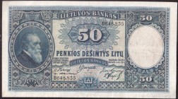 Lithuania 50 Litu 1928 Banknote Pick#24a. № B648.835