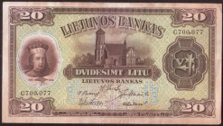 Lithuania 20 Litu 1930 Banknote Pick#27a. № C700.077