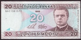 Lithuania 20 Litu 1993 Banknote P#57 № NAC1381572