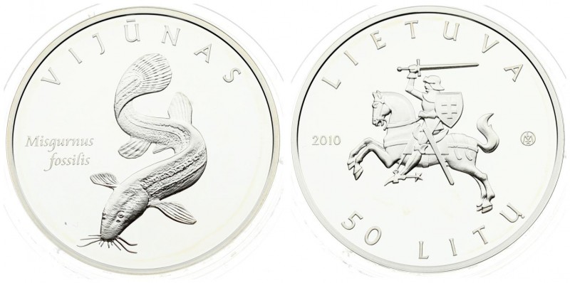 Lithuania 50 Litų 2010 European Weatherfish. Averse: The Averse of the coin feat...