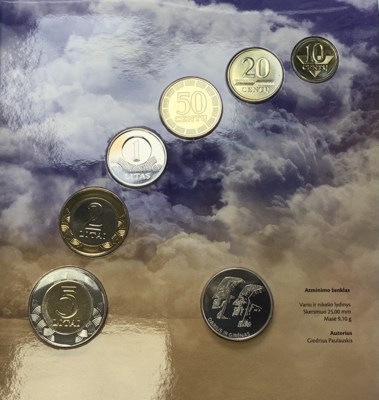 Lithuania Coin Set 2013 dedicated to the 80th anniversary of the flight of S Dar...