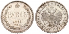 Russia 1 Rouble 1882 СПБ-НФ St. Petersburg. Alexander III (1881-1894). Averse: Crowned double-headed Imperial eagle. Reverse: Date and value in wreath...