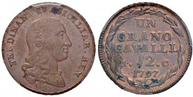 NAPOLI Ferdinando IV (1759-1816) Grano 1797 Lettere piccole – Magliocca 319a CU RR In slab PCGS MS63BN 126913.63/82141222. Conservazione eccezionale
...