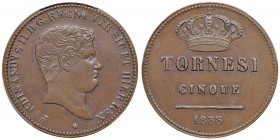 NAPOLI Ferdinando II (1830-1859) 5 Tornesi 1833 – Magliocca 699 CU RR In slab PCGS MS63BN 860408.63/82144248. Conservazione eccezionale
FDC