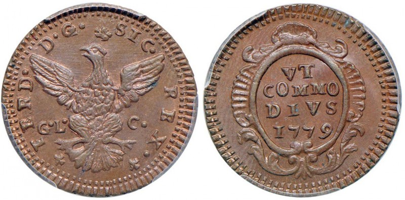 PALERMO Ferdinando III (1759-1816) Grano 1779 – Spahr 105 CU In slab PCGS MS65BN...