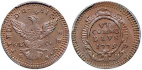 PALERMO Ferdinando III (1759-1816) Grano 1779 – Spahr 105 CU In slab PCGS MS65BN 355354.65/33716715. Conservazione eccezionale in rame rosso
FDC