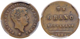PALERMO Ferdinando II (1830-1859) Grano siciliano 1836 – Spahr 6 CU RRRR In slab PCGS XF40 121288.40/33716718.
BB