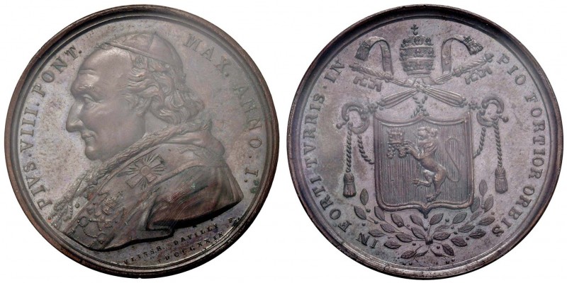 Pio VIII (1829-1830) Medaglia 1829 A. I – Opus: Davilli – AE RR In slab PCGS SP6...