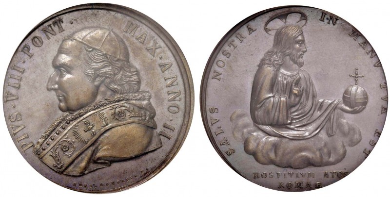 Pio VIII (1829-1830) Medaglia 1830 A. II – Opus: Davilli – CNORP 25 AE RR In sla...