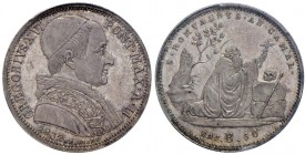 Gregorio XVI (1831-1846) Bologna – Mezzo scudo 1832 A. II – Nomisma 203 AG In slab PCGS MS64 413752.64/33228760. Conservazione eccezionale
FDC