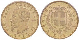Vittorio Emanuele II (1861-1878) 20 Lire 1873 R – Nomisma 862 AU RRR In slab PCGS MS62 745134.62/82144145. Conservazione eccezionale
FDC