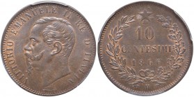 Vittorio Emanuele II (1861-1878) 10 Centesimi 1866 H – Nomisma 944 CU In slab PCGS MS65BN
FDC