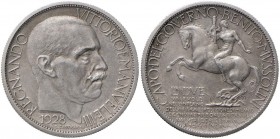 Vittorio Emanuele III (1900-1946) 2 Lire 1928 A. VI Fiera di Milano – Nomisma 1409 AG (g 11,90) RR Marcato 800 nel campo del R/
FDC