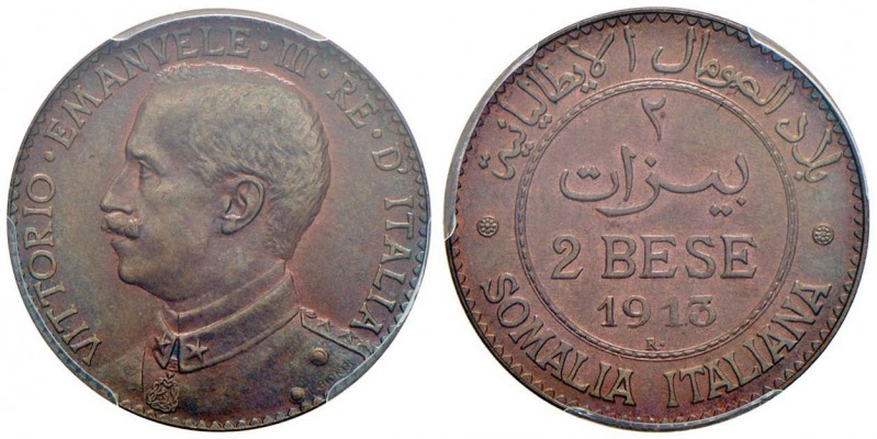 Vittorio Emanuele III (1900-1946) Somalia - 2 Bese 1913 – Nomisma 1437 CU RR In ...