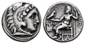 Reino de Macedonia. Alejandro III Magno. Dracma. 336-323 a.C. (Gc-6730). Anv.: Cabeza de Hércules con piel de león a derecha. Rev.: Zeus sentado a izq...