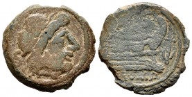 Anónimo. Semis. 209-208 a.C. Roma. (Craw-50/4). Rev.: Proa a derecha, delante ancla. Ae. 7,96 g. MBC-. Est...40,00.