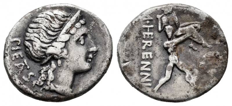 Herennia. M. Herennius. Denario. 108-107 a.C. Roma. (Craw-308/1b). (Rsc-Herennia...