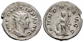 Filipo I. Antoniniano. 245-247 d.C. Roma. (Spink-8922). (Ric-28c). (Seaby-32). Rev.: ANNONA AVGG. Anona en pie a izquierda con dos espigas y cuerno de...