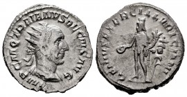 Trajano Decio. Antoniniano. 250-251 d.C. Antioquía. (Spink-9374). (Ric-17b). Rev.: GENIVS EXERC ILLVRICIANI. Genio en pie con pátera, cuerno de la abu...