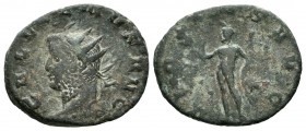 Galieno. Antoniniano. 262 d.C. Mediolanum. (Ric-537). (Mir-1045e). (Rsc-1255). Anv.: GALLIENVS AVG. Busto radiado a izquierda. Rev.: VIRTVS AVG. Hércu...