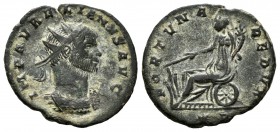 Aureliano. Antoniniano. 270-275 d.C. Siscia. (Ric-Online 2131). Anv.: IMP AVRELIANVS AVG. Busto radiado con coraza a derecha. Rev.: FORTUNA REDVX. For...