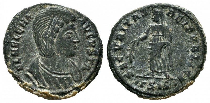 Helena. Follis. 328-329 d.C. Siscia. (Ric-218). Anv.: FL HELENA AVGVSTA. Busto c...