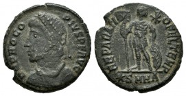 Procopio. Follis. 364-367 d.C. Heraclea. (Ric-7). Anv.: D N PROCOPIVS P F AVG. Busto a izquierda con diadema de perlas, drapeado y coraza. Rev.: REPAR...