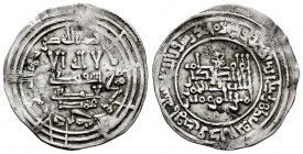 Califato de Córdoba. Abd Al-Rahman III. Dirham. 333 H. Al-Andalus. (Vives-404). Ag. 3,00 g. Citando a Muhammad en la IA. MBC. Est...35,00.