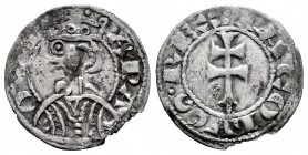 Corona de Aragón. Jaime I (1213-1276). Dinero. Aragón. (Cru-318). (Cru C.G-2134). Ve. 0,71 g. Curiosa S en el nombre del rey. MBC. Est...25,00.