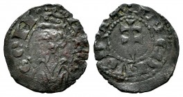 Corona de Aragón. Jaime I (1213-1276). Óbolo. Aragón. (Cru-319). Ve. 0,49 g. MBC-/MBC. Est...30,00.