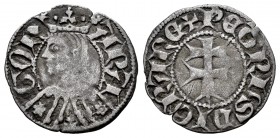 Corona de Aragón. Pedro III (1336-1387). Dinero. Aragón. (Cru-463.1). (Cru C.G-2276a). Ve. 1,02 g. MBC. Est...30,00.