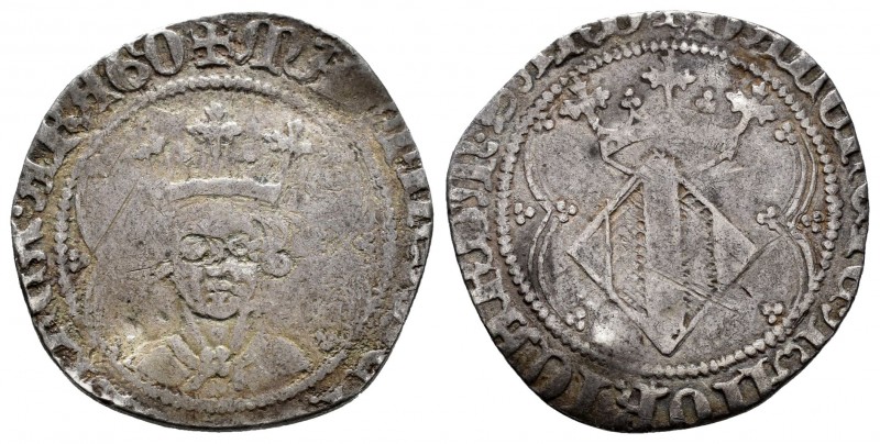 Corona de Aragón. Martín I (1396-1410). 1 real. Valencia. (Cru-527.4). Ag. 2,63 ...