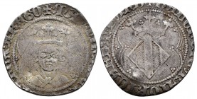Corona de Aragón. Martín I (1396-1410). 1 real. Valencia. (Cru-527.4). Ag. 2,63 g. BC+/MBC-. Est...75,00.