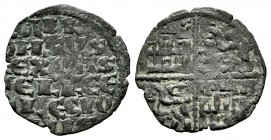 Reino de Castilla y León. Alfonso X (1252-1284). Dinero de seis líneas. (Bautista-369). Ve. 0,76 g. Marca de ceca: tres puntos en el 1º cuadrante. MBC...