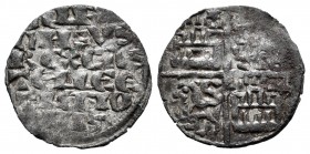 Reino de Castilla y León. Alfonso X (1252-1284). Dinero de seis líneas. (Bautista-373). Ve. 0,65 g. Marca de ceca: estrella de seis puntas en el 1º cu...