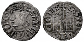 Reino de Castilla y León. Sancho IV (1284-1295). Cornado. Sevilla. (Bautista-432). Ve. 0,61 g. Estrella y S a los lados de la cruz. LELE de la leyenda...