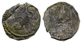 Reino de Castilla y León. Fernando IV (1295-1312). Óbolo de dinero recortado. Toledo. (Bautista-no cita). (Mozo-F4.3). Ve. 0,33 g. BC+. Est...15,00.
