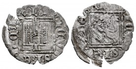 Reino de Castilla y León. Enrique II (1368-1379). Novén. León. (Bautista-680). Ve. 0,52 g. L bajo el castillo. MBC+/MBC. Est...18,00.